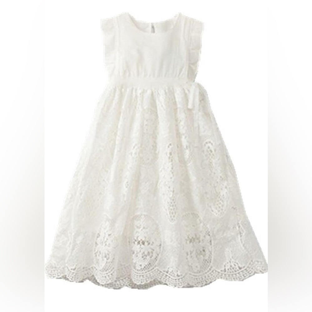 Lace white summer dress